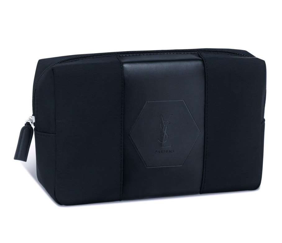 YSL Yves Saint Laurent YSL Yves Saint Laurent Parfums Toiletries Wash Bag Mens Shave Travel Pouch Black 