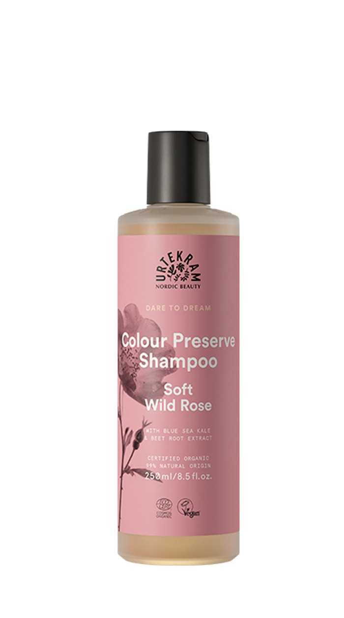 Photos - Hair Product Urtekram Colour Preserve Shampoo Soft Wild Rose 250ml 