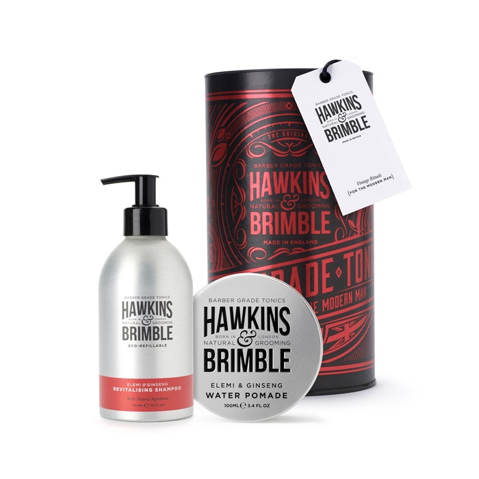 Hawkins & Brimble Hawkins & Brimble Shampoo Gift Set - Eco Shampoo bottle & Water Pomade