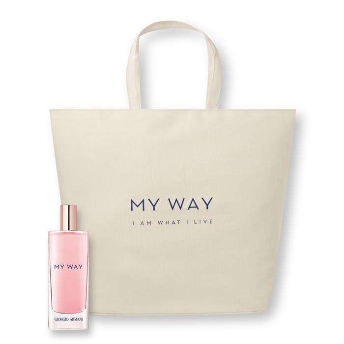 Armani My Way Eau De Parfum 15ml Spray and Tote Bag The