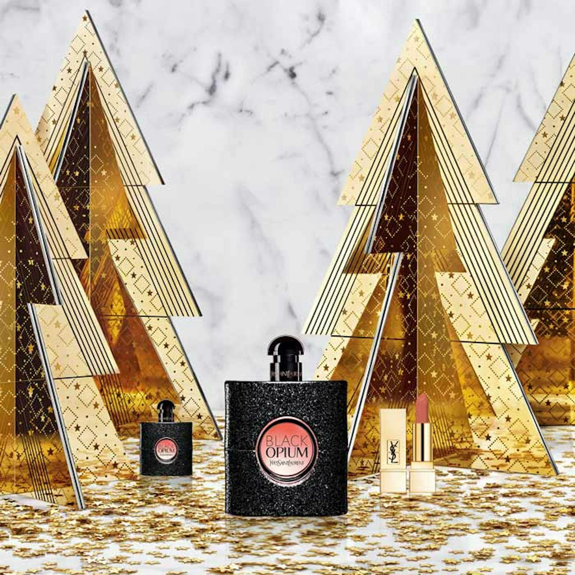 Black Opium Women's Set EDP 90 ml + Mini 7.5 ml + Rouge pur Couture 70