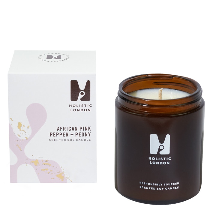 Holistic London African Pink Pepper And Peony Medium Candle