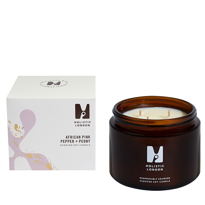 Holistic London African Pink Pepper And Peony 3-Wick Candle