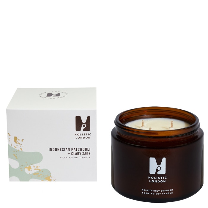 Holistic London Indonesian Patchouli And Clary Sage 3-Wick Candle