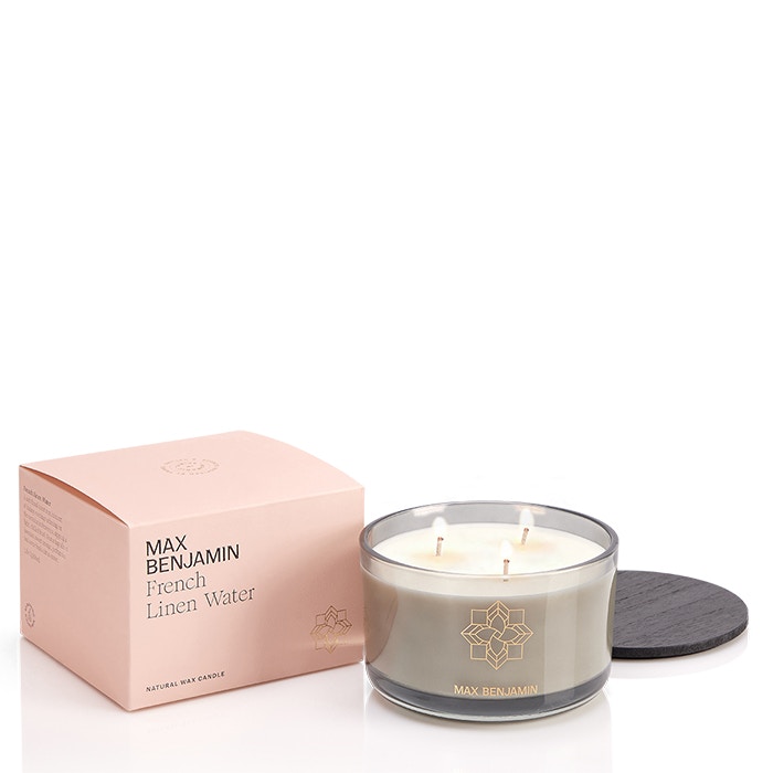Max Benjamin French Linen Water 3-Wick Candle 560g