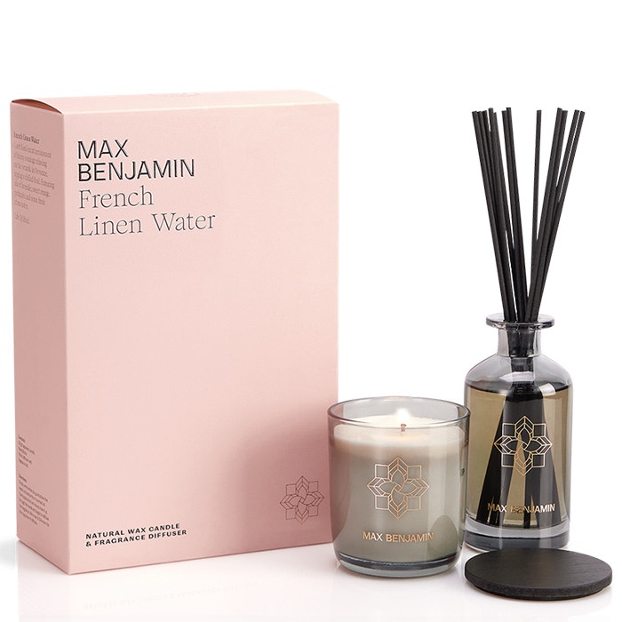 Max Benjamin French Linen Water Candle & Diffuser Gift Set