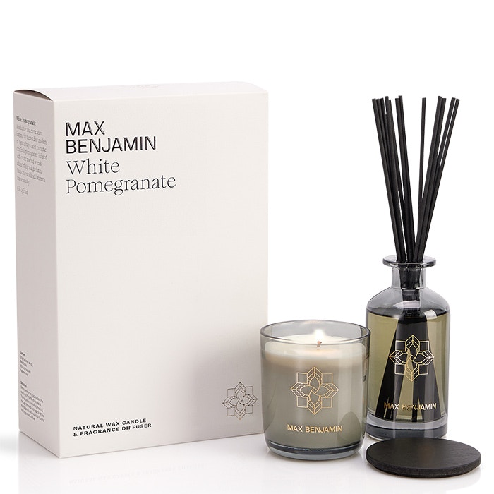 Max Benjamin White Pomegranate Candle & Diffuser Gift Set