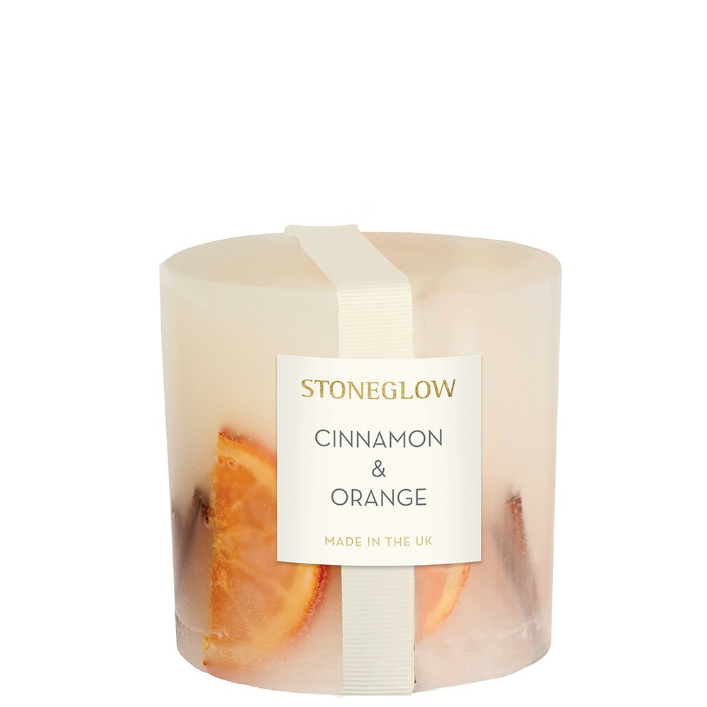 Stoneglow Cinnamon & Orange Pillar Candle