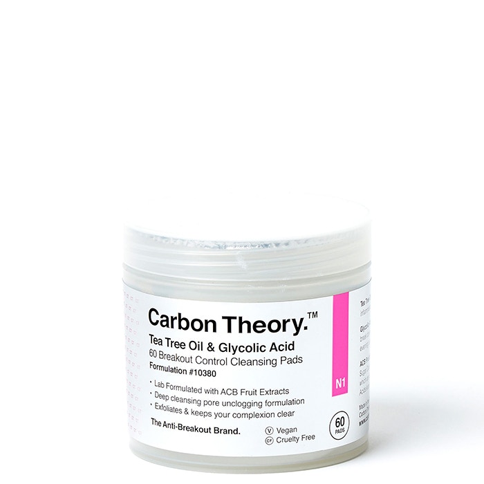 Carbon Theory Carbon Theory Tea Tree Oil & Glycolic Acid 60 Breakout Control Cleansing Pads